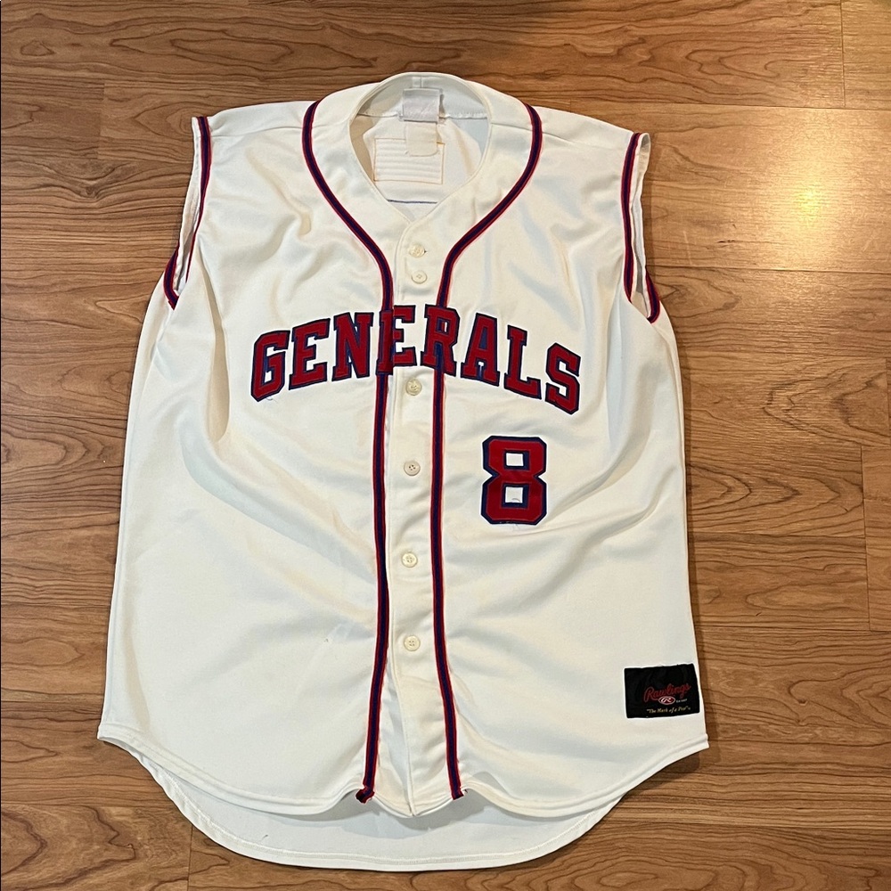 Rawlings Generals Red and White Jersey minor league baseball size Large